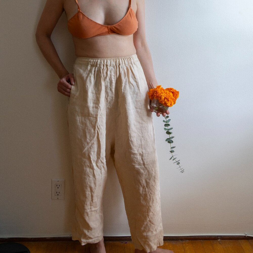 Myrah Peñazola Designer 100% Linen Pant - Soft Pink- 
ethical fashion - Women OS